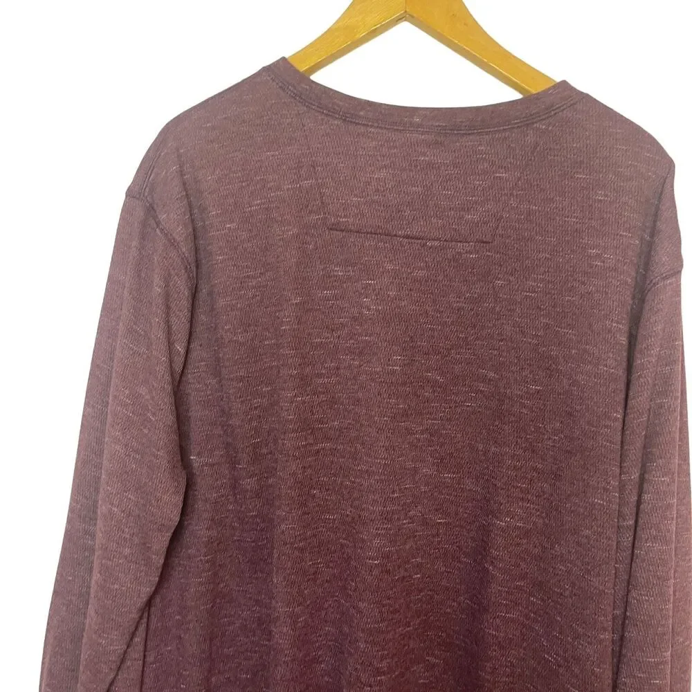 George Men's Maroon Waffle‎ Knit Crew Neck Cotton Blend Pullover Size 3XL